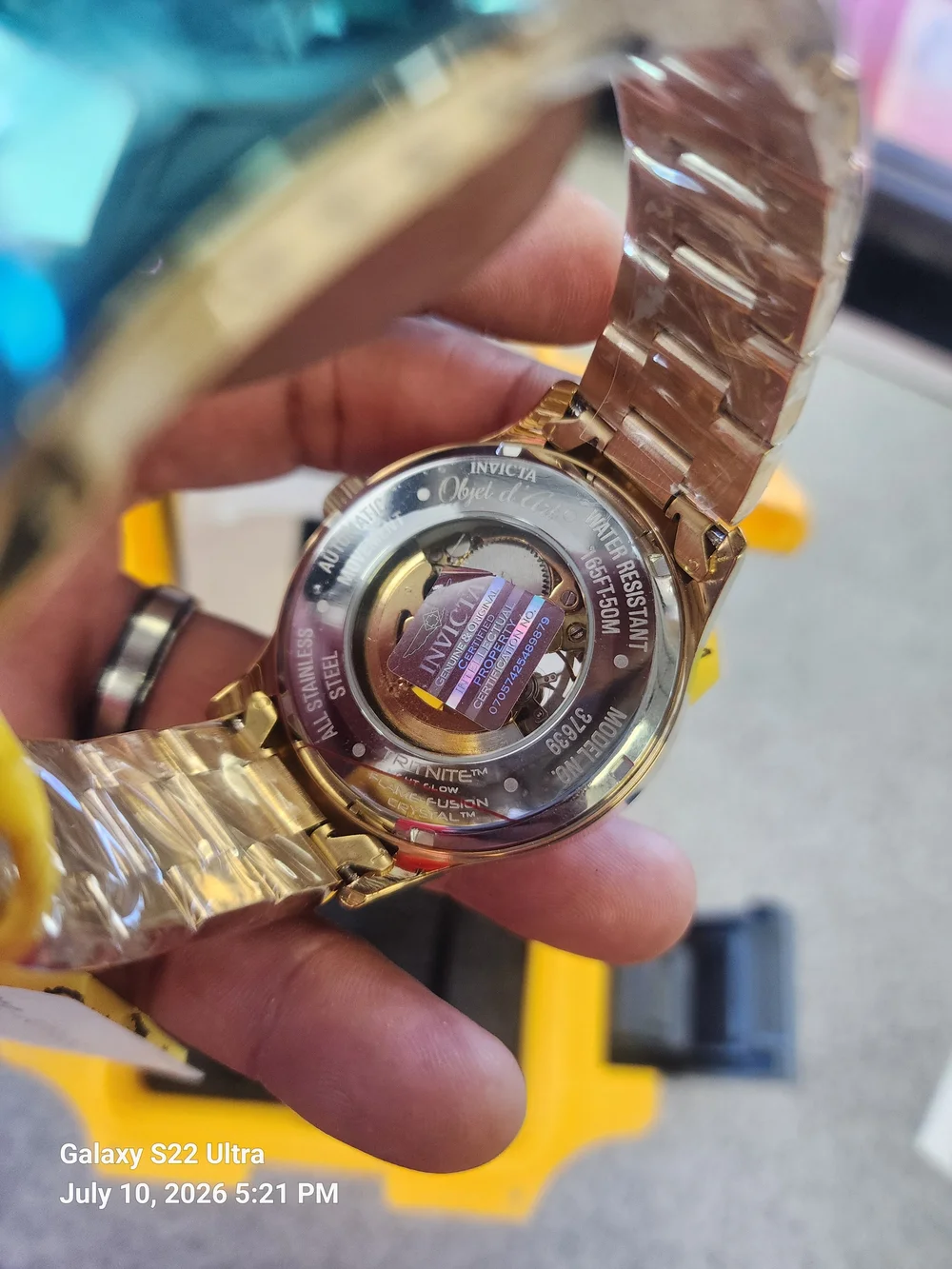 Invicta Men's Automatic Skeleton Dial Gold-Tone Watch 48mm